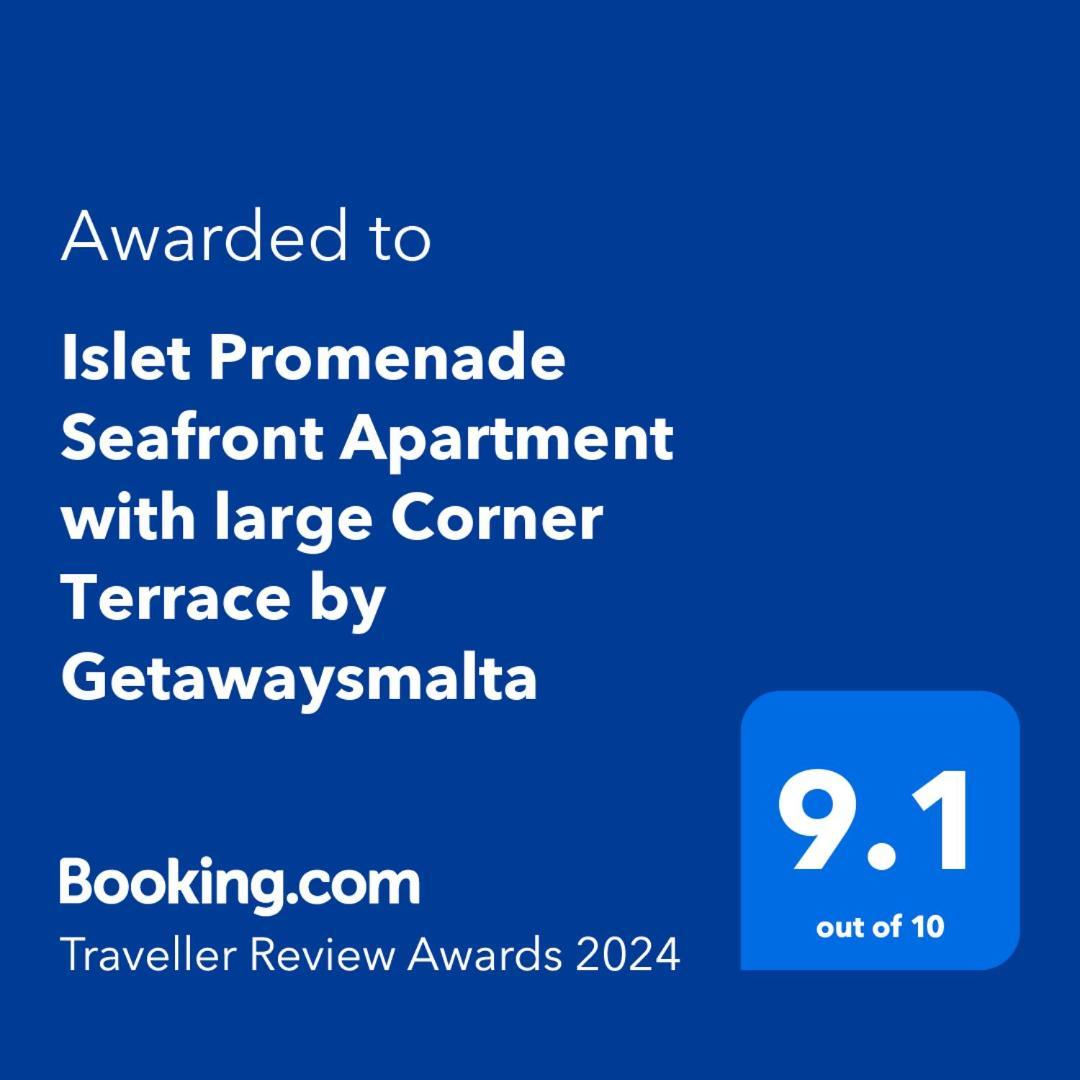 Islet Promenade Seafront Apartment With Large Corner Terrace By Getawaysmalta Bahía de San Pablo Exterior foto